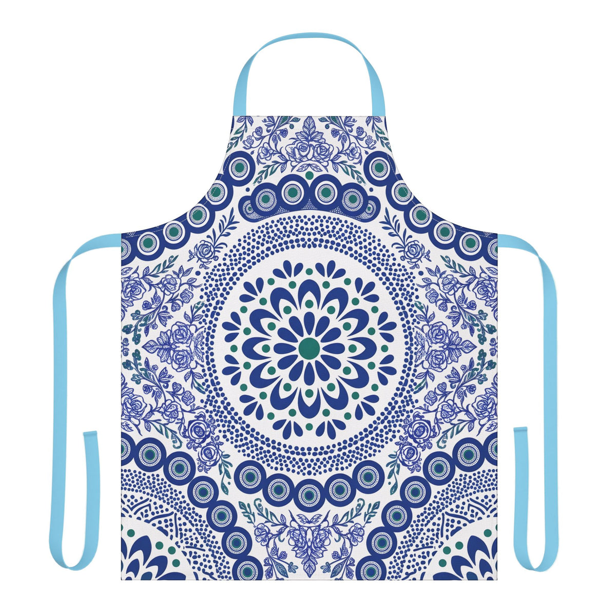 Cobalt folk kitchen apron (2)