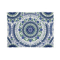Cobalt folk fleece blanket