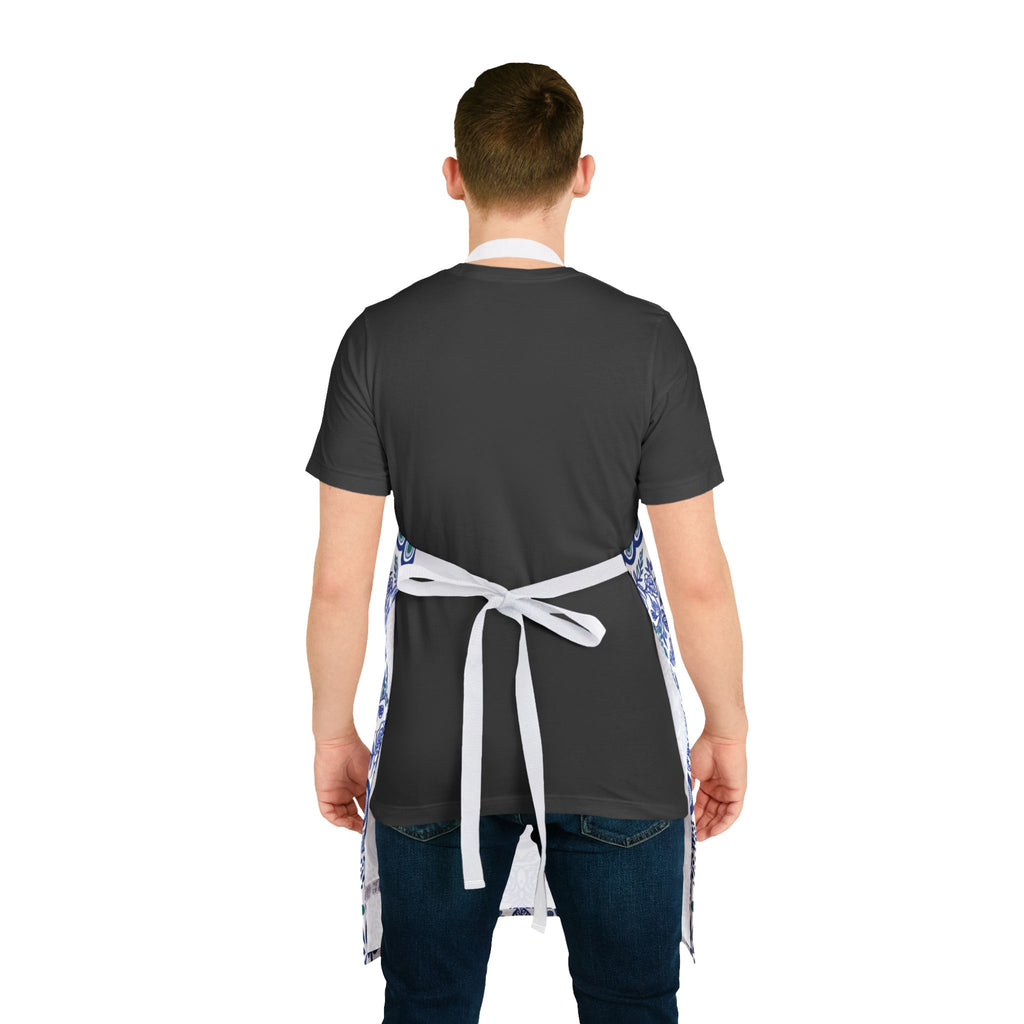 Cobalt folk kitchen apron (5)