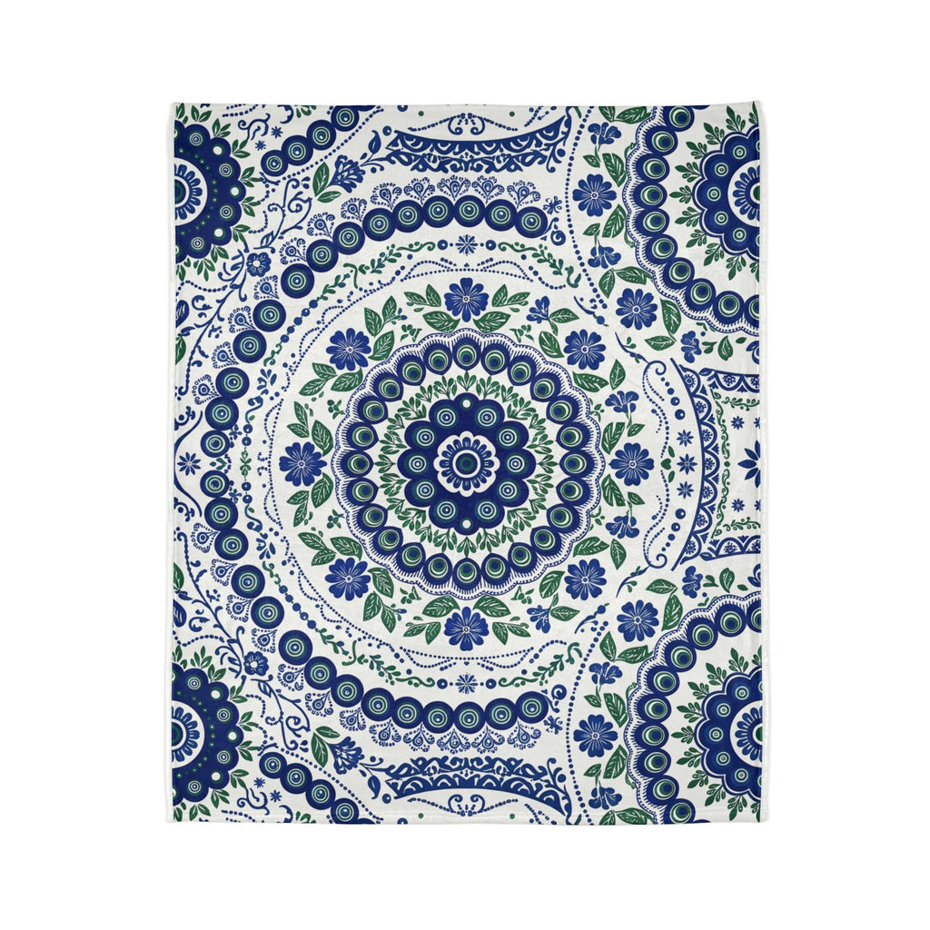 Cobalt folk fleece blanket (6)