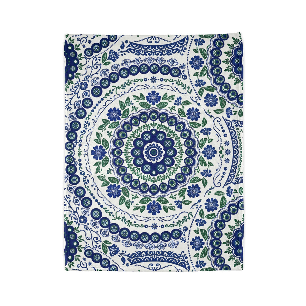 Cobalt folk fleece blanket (3)