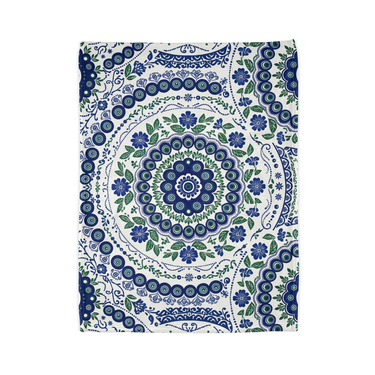 Cobalt folk fleece blanket (3)