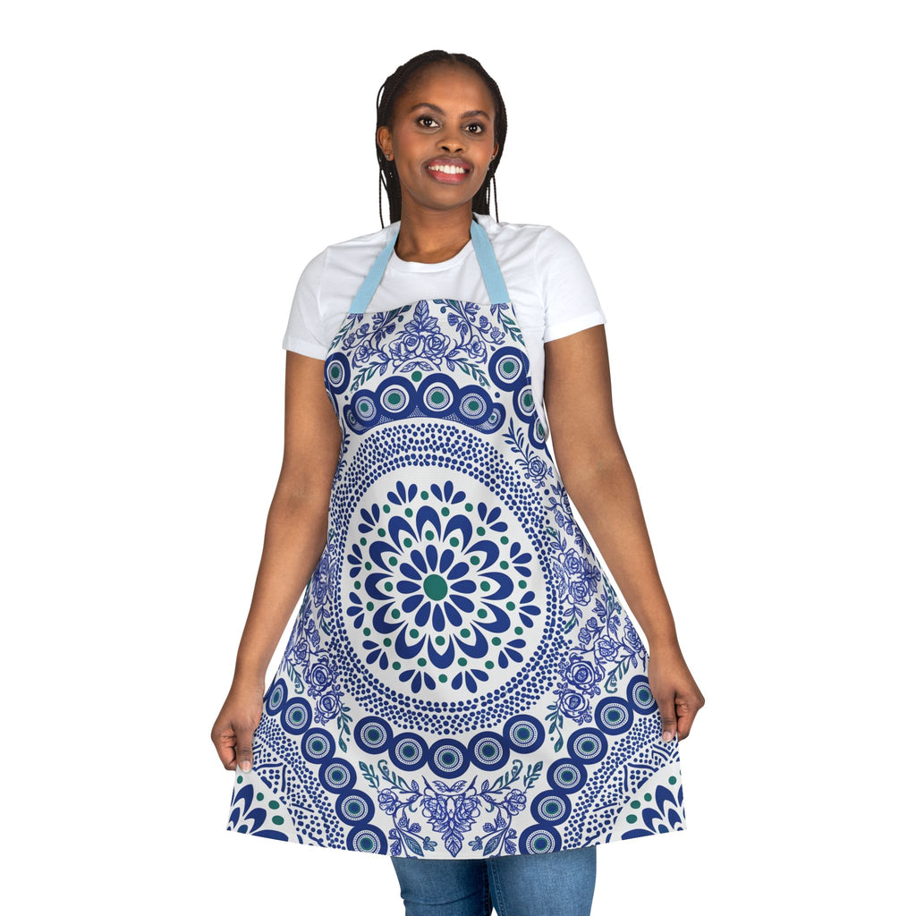 Cobalt folk kitchen apron (9)