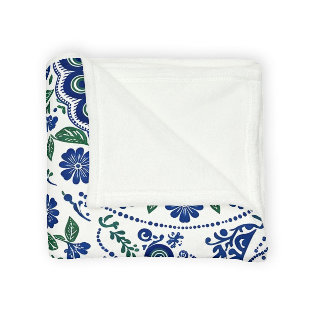 Cobalt folk fleece blanket (7)