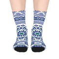 Cobalt folk crew socks