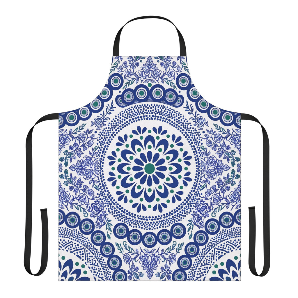 Cobalt folk kitchen apron (3)
