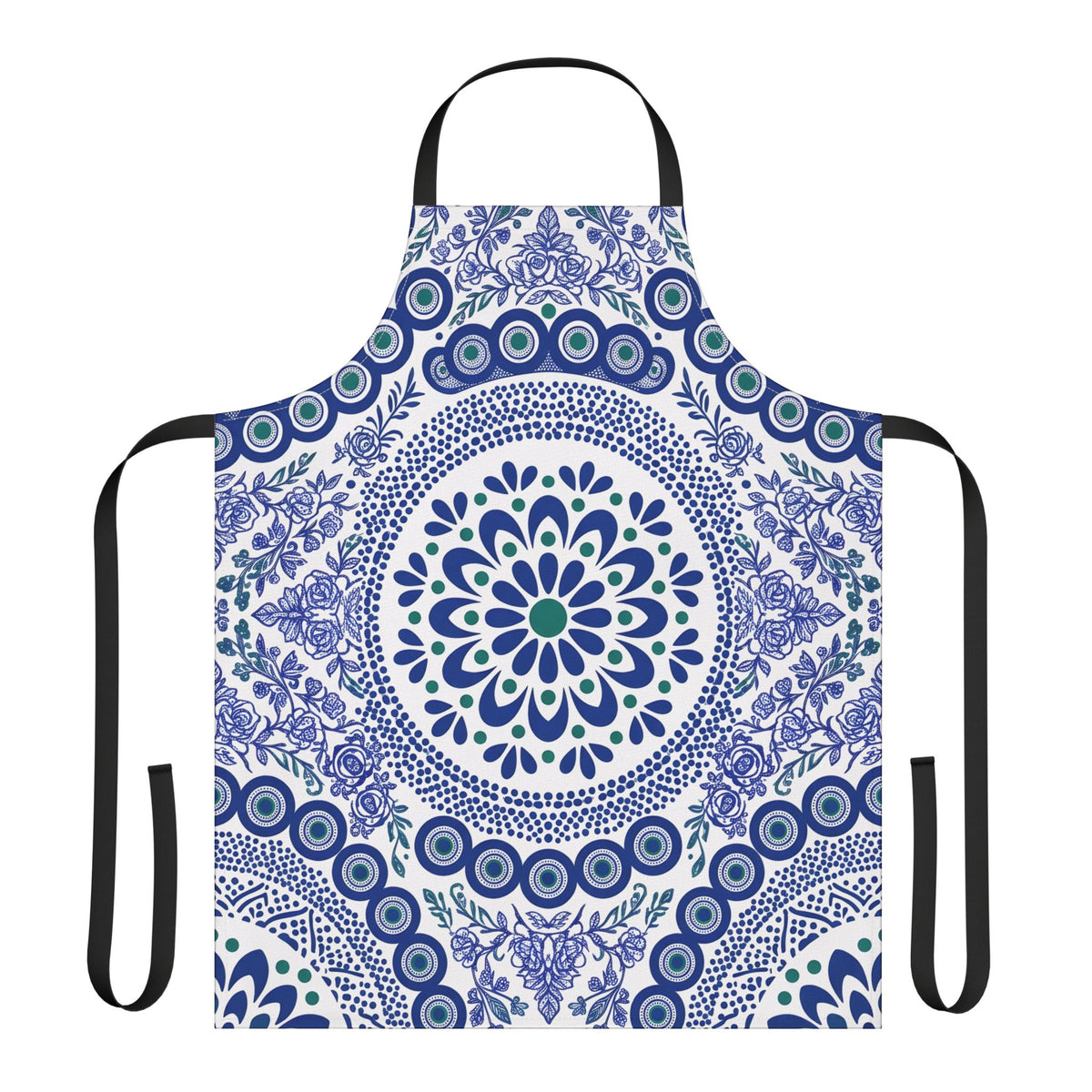 Cobalt folk kitchen apron (3)