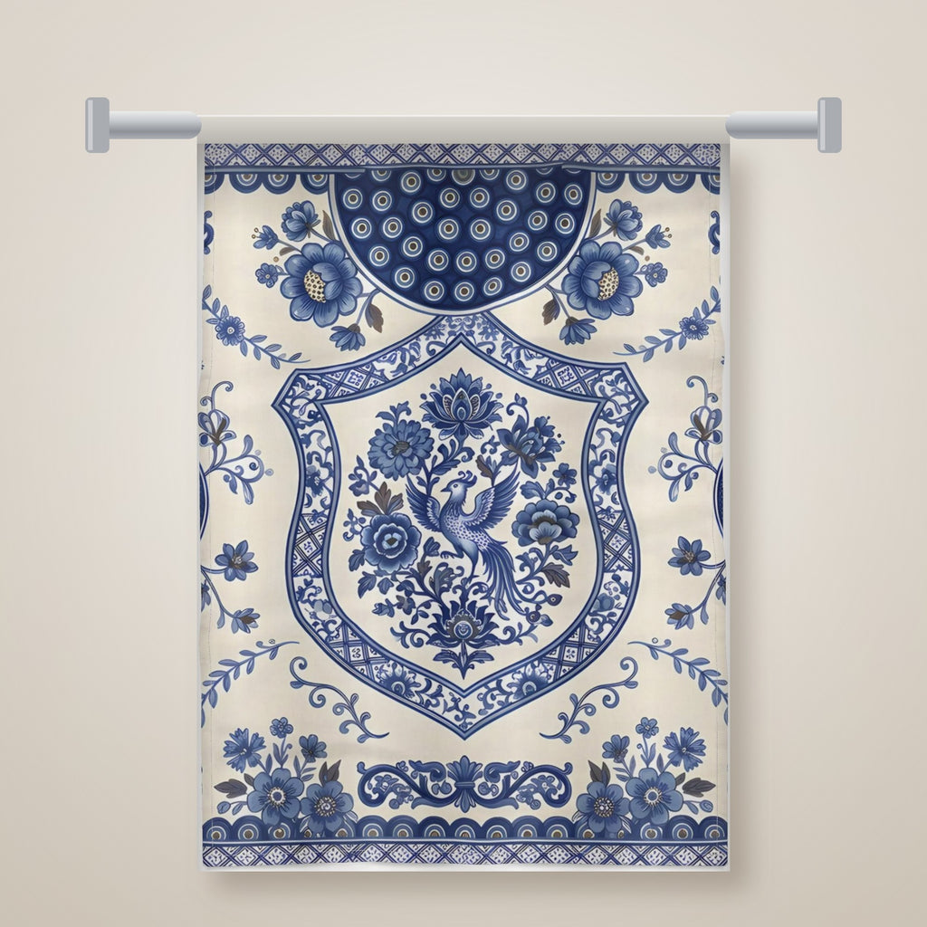 Heritage tea towel hanging on a rail