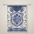 Heritage tea towel hanging on a rail
